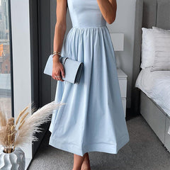 Fit and flare midi dress front view