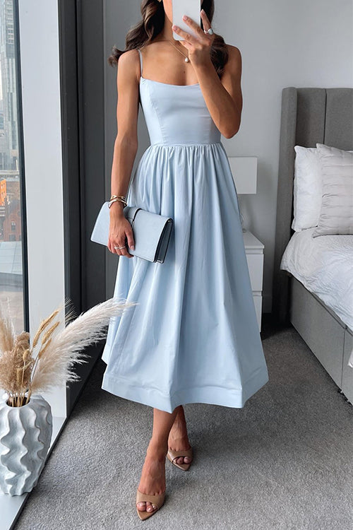 Fit and flare midi dress front view