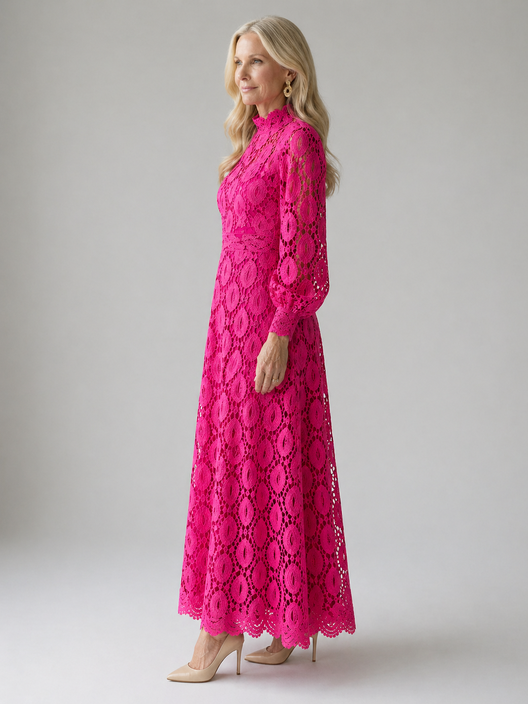 Eloah Lace Midi Dress, Elegant Lace Dress for Special Occasions