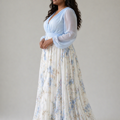 Peniel Maxi Dress in Elegant Floral Print