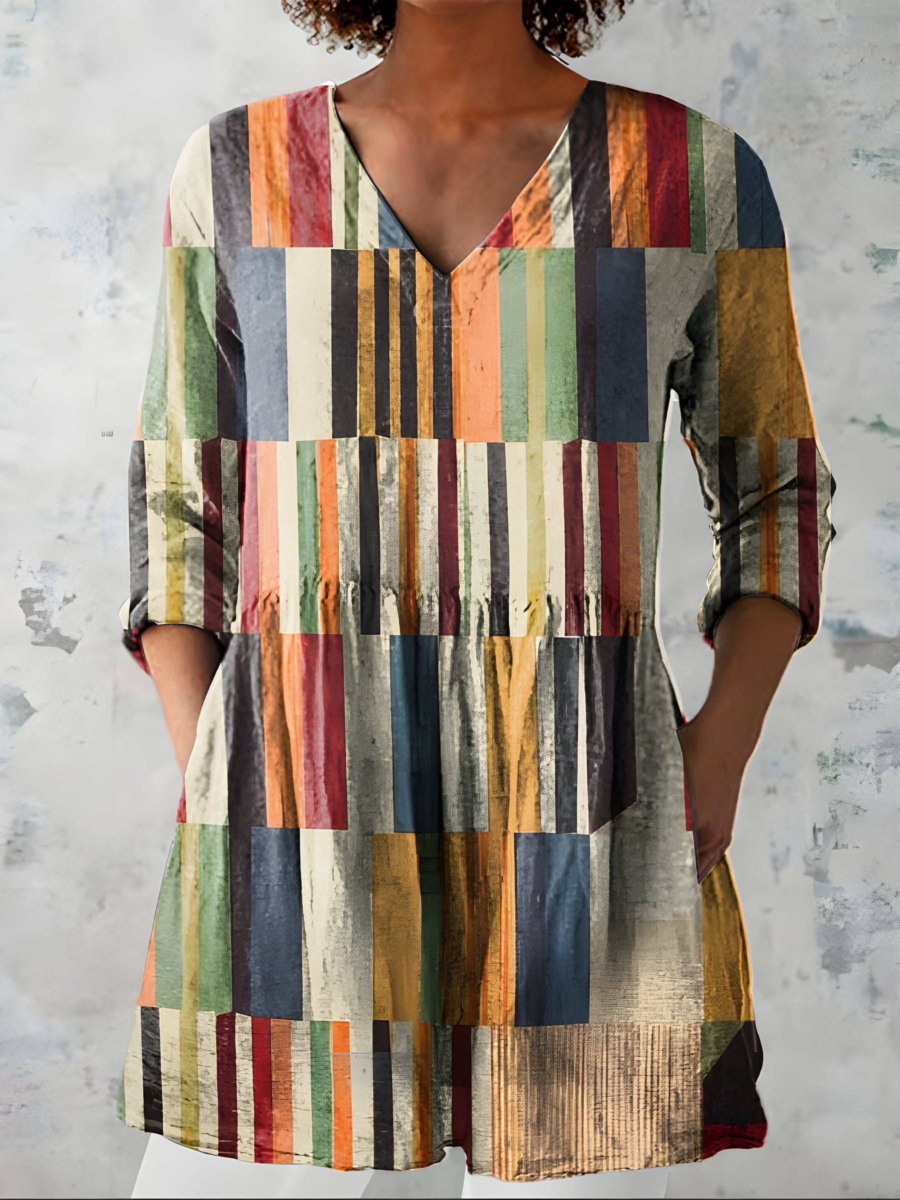 Lydia long blouse shown with relaxed, flowing sleeves