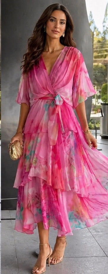 Genevieve Layered Floral Sun Dress