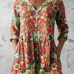 Model wearing the Amoura multicolour long blouse