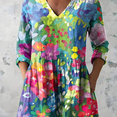 Model wearing the Millie multicolour long blouse