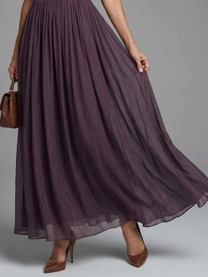 Elia Gathered Waist Keyhole Maxi Dress