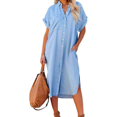 Ada loose midi shirt dress, front view
