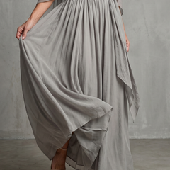 Rosalie Layered Drape Cold Shoulder Top Wide Leg Set
