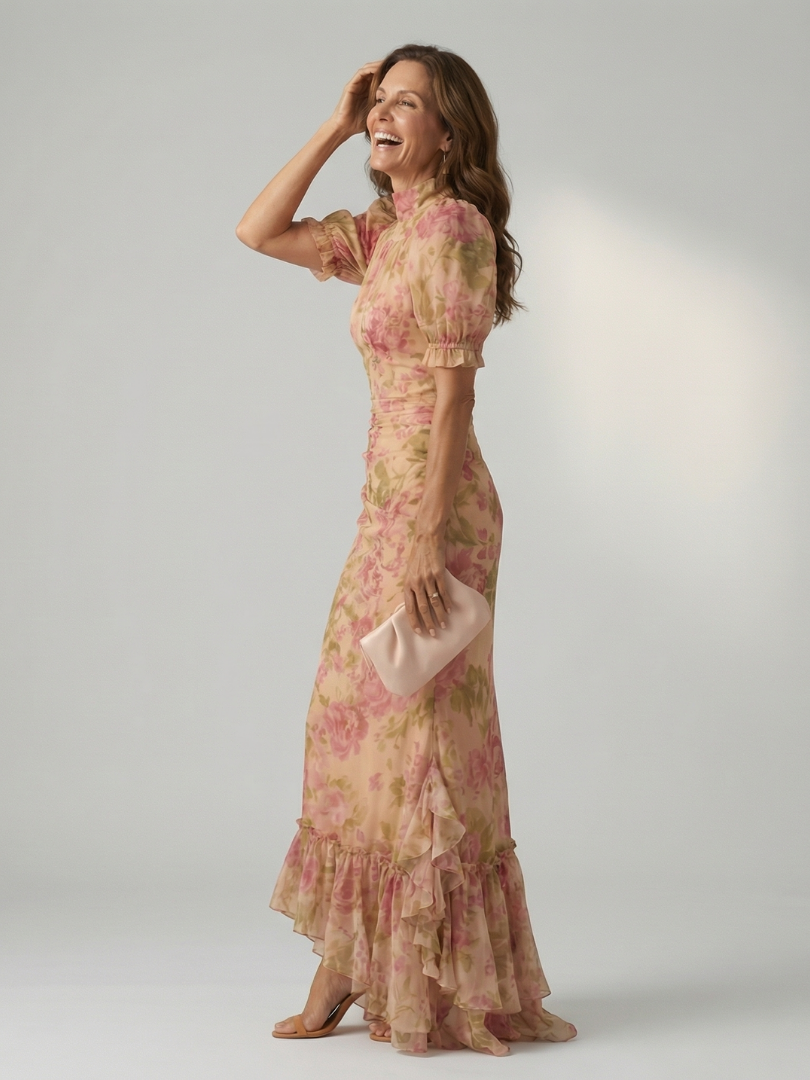 Vianne Gentle High Neck Maxi Dress