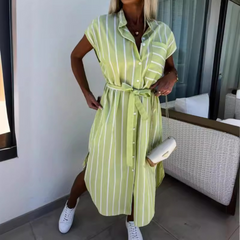 Floribeth dress belted waist detail