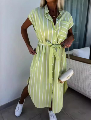 Floribeth dress belted waist detail