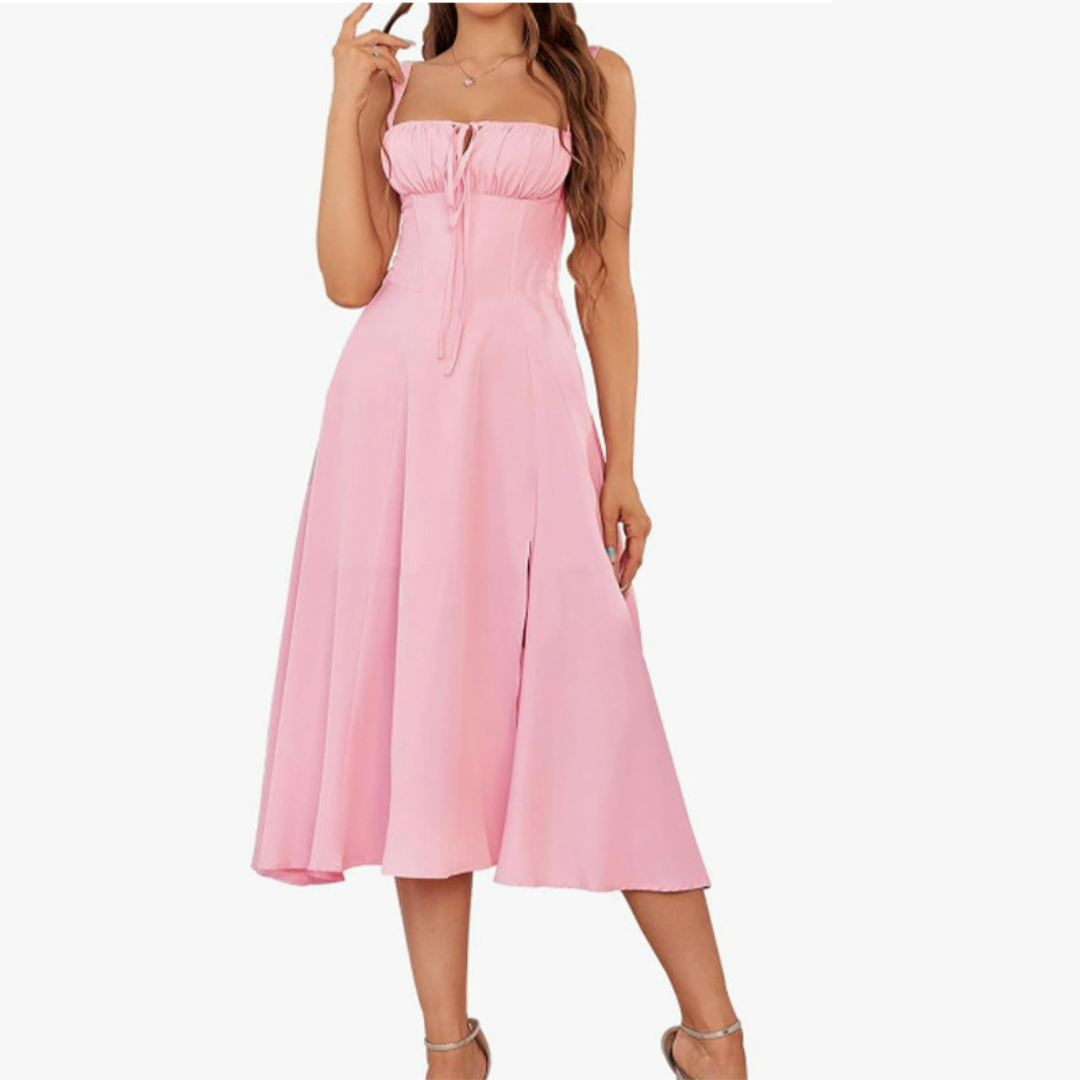 Ariellou dress lace up detail