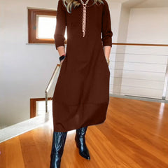 Anora dress brown styled look