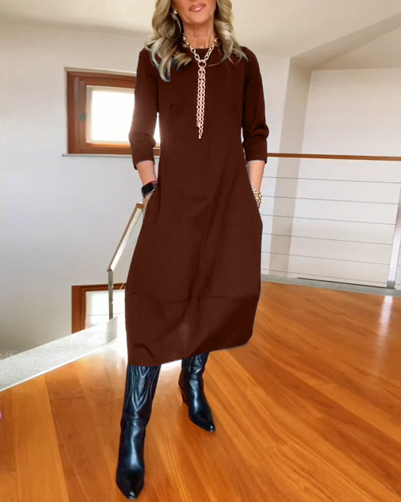 Anora dress brown styled look