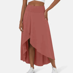 Asymmetric midi skirt full length view
