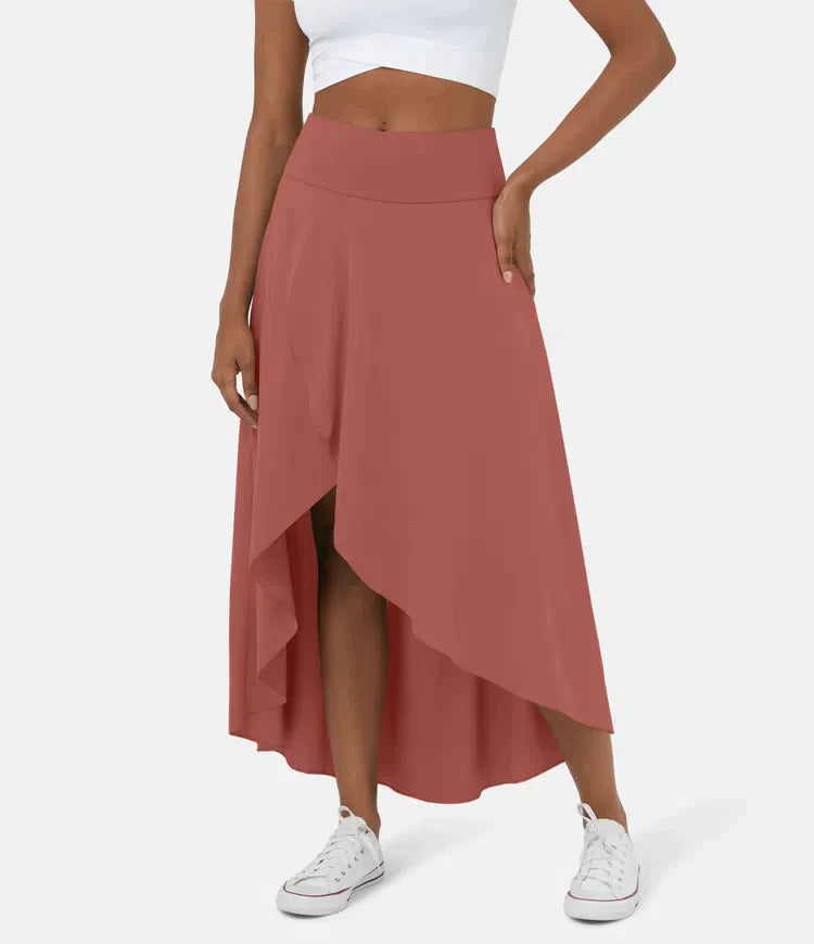 Asymmetric midi skirt full length view