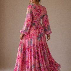 Meli Wrap Dress With Floral Print, Long Sleeve Wrap Dress for Women