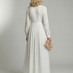 Lioren Soft Flow Maxi Dress with Button Front and Pockets