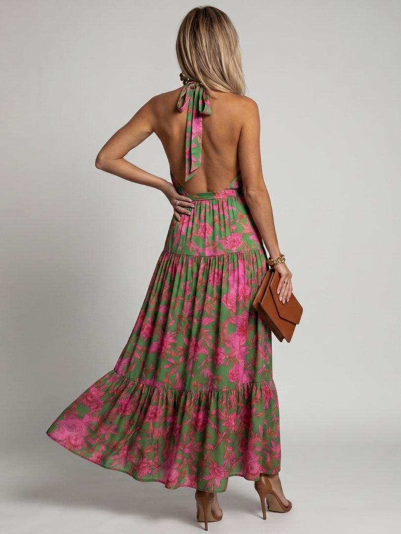 Rowen Draped Halter Midi Dress