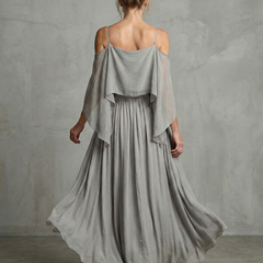 Rosalie Layered Drape Cold Shoulder Top Wide Leg Set