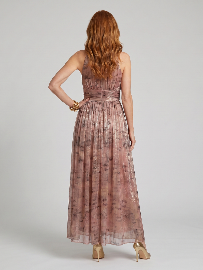 Beatrice Textured Finish Sleeveless Midi Dress