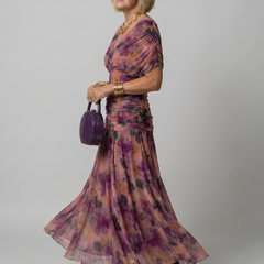 Calen Off Shoulder Flow Midi Dress