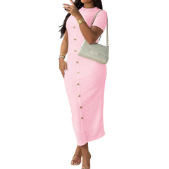 Bronwyn dress faux button front detail
