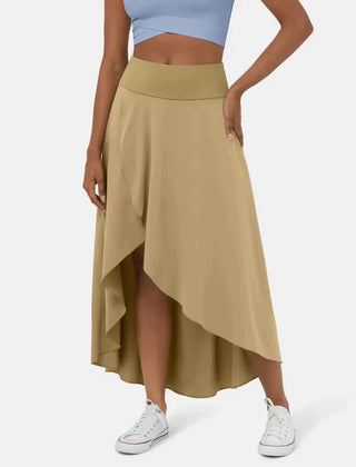 Asymmetric midi skirt in an alternate colourway