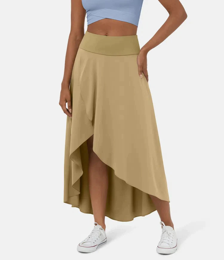 Asymmetric midi skirt in an alternate colourway
