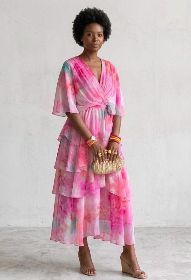 Genevieve Layered Floral Sun Dress