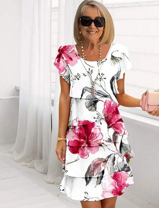 Floral midi dress in purple