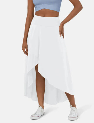 Detail of the high waistband and drape