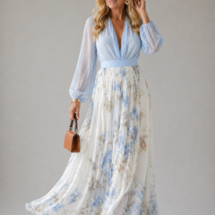 Peniel Maxi Dress in Elegant Floral Print