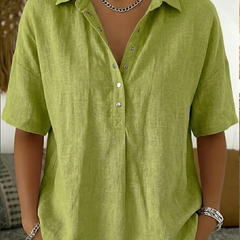 Birdie Short Sleeve Collared Blouse, side view