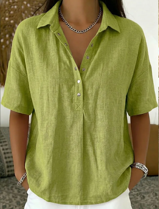 Birdie Short Sleeve Collared Blouse, side view