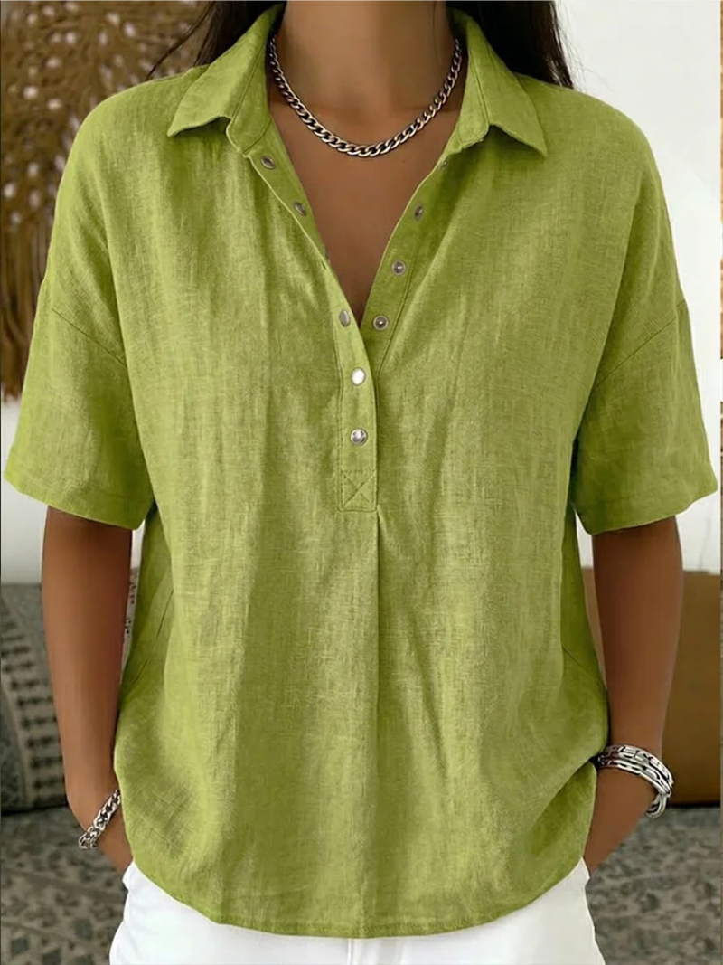 Birdie Short Sleeve Collared Blouse, side view