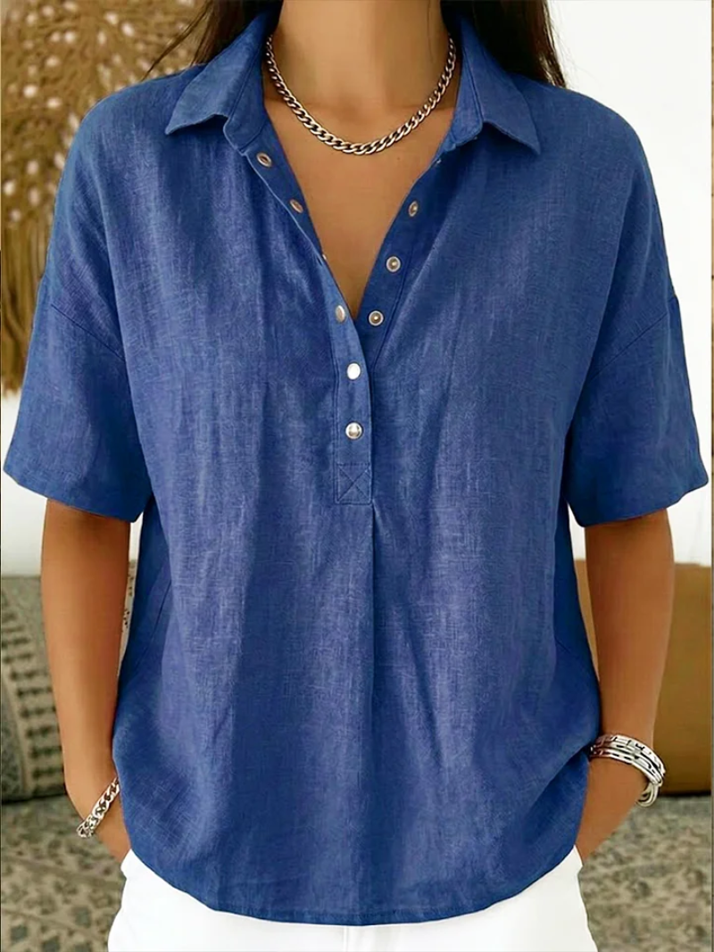 Birdie Short Sleeve Collared Blouse, second view