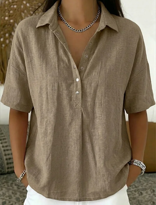 Birdie Short Sleeve Collared Blouse
