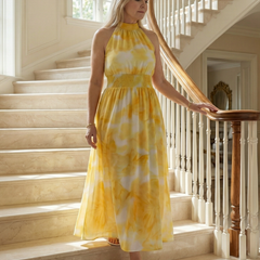 Sylin Gathered Halter Midi Dress