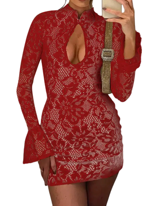 Mock neck bodycon dress in an alternate colour
