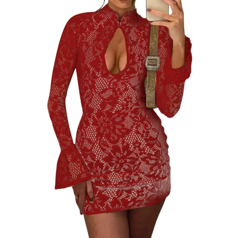 Mock neck bodycon dress in an alternate colour