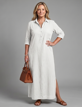 Veronica Long Sleeve Relaxed Silhouette Maxi Dress