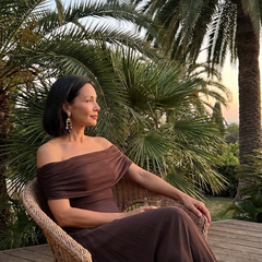 June Off Shoulder Draped Midi Dress