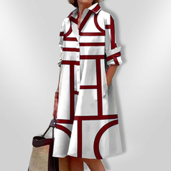 Chezka dress collar and button detail
