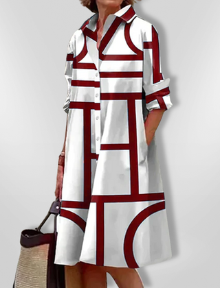 Chezka dress collar and button detail