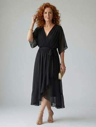 Elric Light Drape Midi Dress