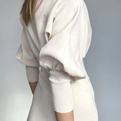 Dress shown in a beige colourway