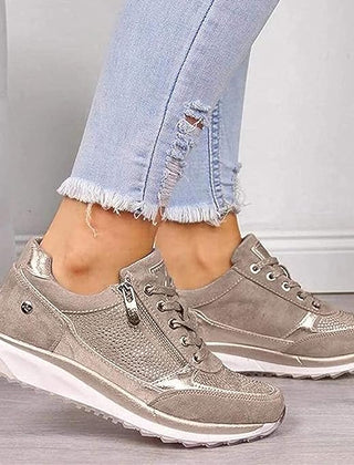 Gabri zip-up orthopedic sneaker in beige