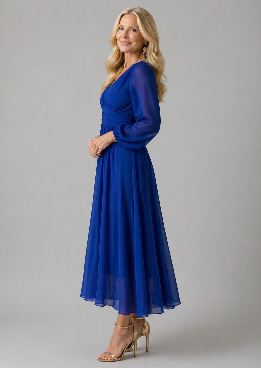 Nia Elegant Wrap Dress with Adjustable Tie Waist