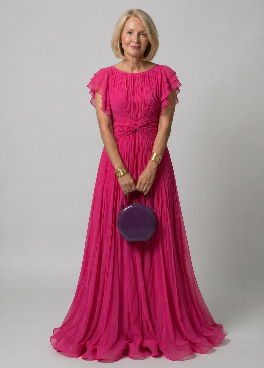 Rory Pleated Evening Dress | Elegant Pleated Formal Occasion Dress