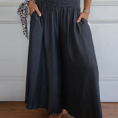 Lara elastic waist pants front view